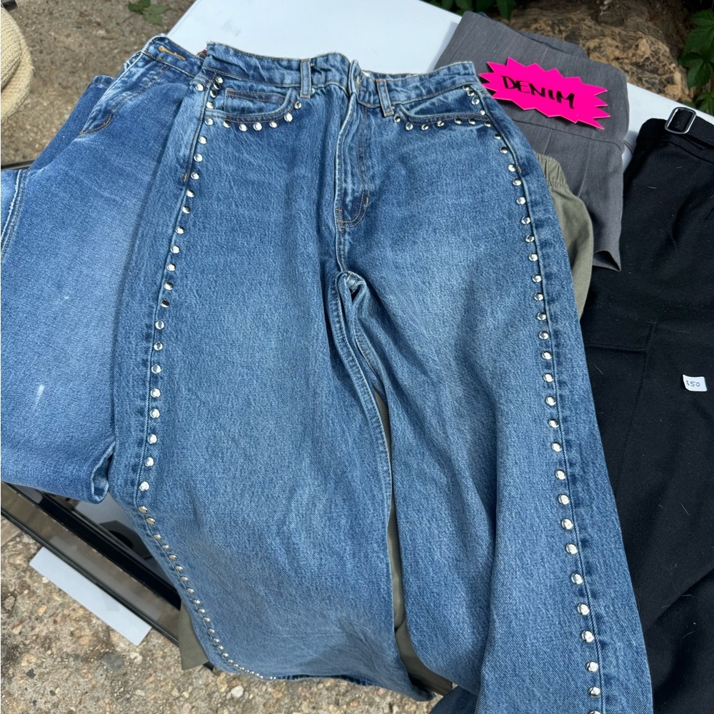 Reformation Blue Studded Women Jeans